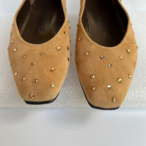 Yves Saint Laurent Ballet Flat Tan Suede / Rhinestone Size US 6M - Picture 3 of 13